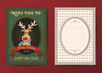 Merry Christmas and happy new year vector greeting card