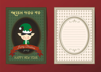 Merry Christmas and happy new year vector greeting card