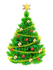 3d neon green Christmas tree