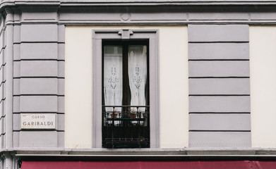 Corso Garibaldi in Brera, Milan, Lombardy, Italy is a fashionable street (Corso means way in Italian)