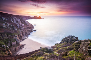 Sunrise at Porthcurno, Cornwall