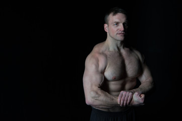 Fototapeta premium Man with muscular body and torso.