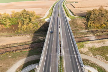 aerial view of the highway