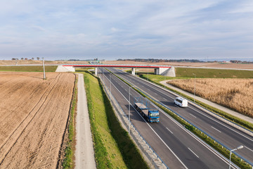 aerial view of the highway