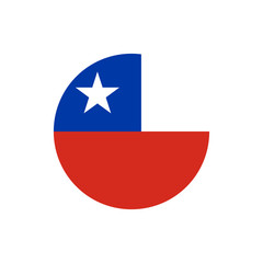 Chile flag, official colors and proportion correctly. National Chilean flag. Vector illustration