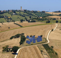 Summer landscape in Marches (Italy) near Montecassiano