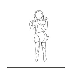 sketch little girl jumping