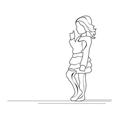 child sketch little girl vector