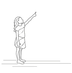 sketch child, girl vector, isolated