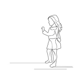 sketch little girl vector