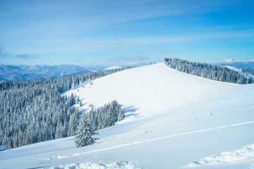 Fototapeta na wymiar Winter Nature snowy mountains