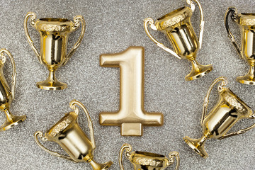 Gold winners achievement trophy background