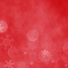 Red Christmas background with snowflakes 