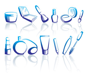 Cosmetics icons. Vector illustration