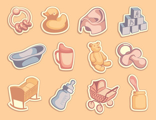 Stickers with children symbols