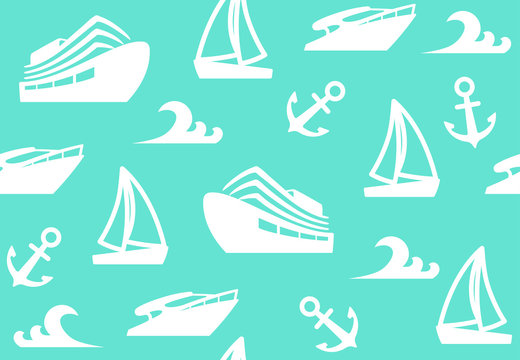 Seamless background of a sailing charter