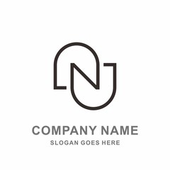 Monogram Letter N Geometric Square Circle Architecture Interior Construction Business Company Stock Vector Logo Design Template