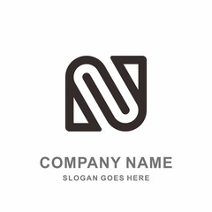 Monogram Letter N Geometric Square Circle Architecture Interior Construction Business Company Stock Vector Logo Design Template