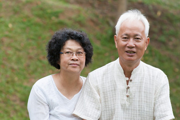 Obraz premium Senior Asian couple outdoor.