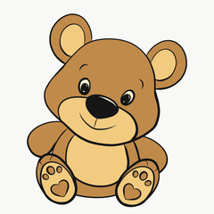 Cute little bear with hearts on the legs