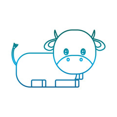 cute cow icon over white background vector illustration