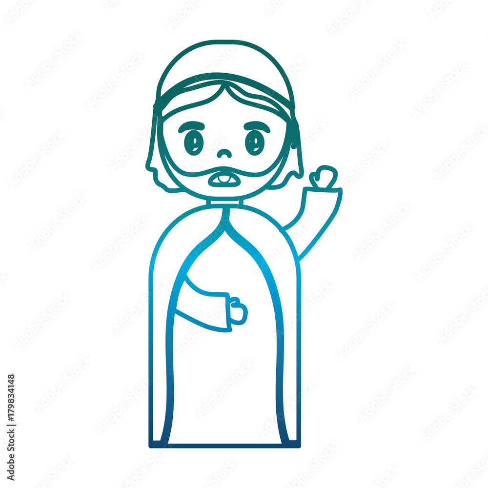 Sticker saint joseph icon over white background vector illustration