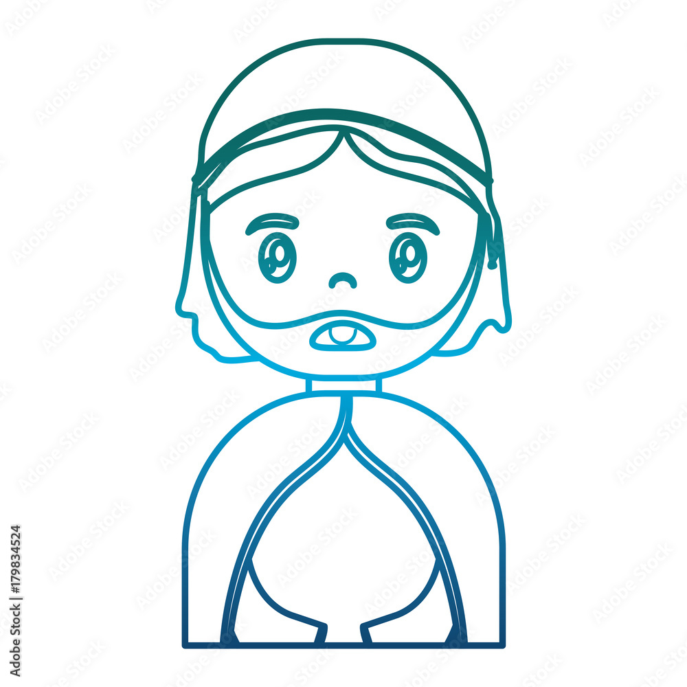 Wall mural saint joseph icon over white background vector illustration