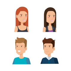 group of persons avatars characters