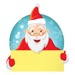Santa Claus holding blank poster
