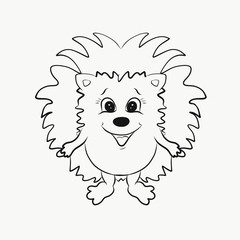 Coloring, funny little joyful hedgehog