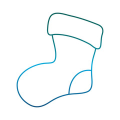 christmas sock icon over white background vector illustration