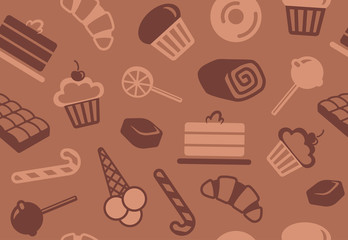 Seamless background of sweets