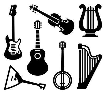 Icons of string musical instruments