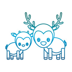 christmas deers icon over white background vector illustration