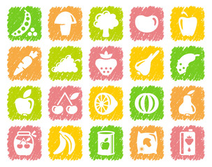 Vegetables and fruit icons