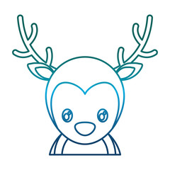 christmas deer icon over white background vector illustration