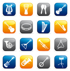 Buttons of musical instruments