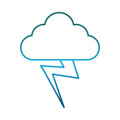 cloud and thunder icon over white background vector illustration