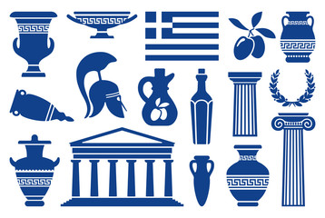 Symbols of Greece - obrazy, fototapety, plakaty