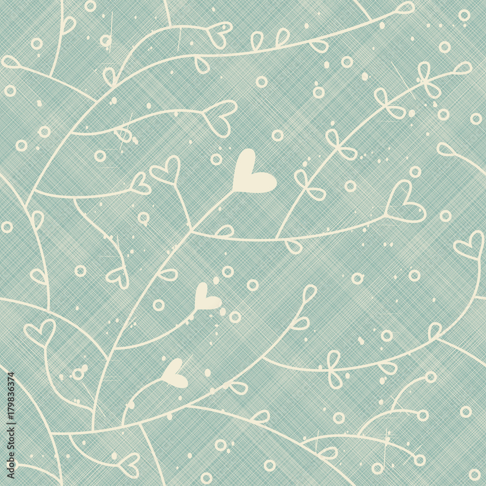 Poster retro seamless abstract pattern with hearts