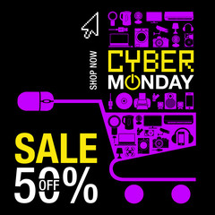 Fototapeta premium Cyber Monday background