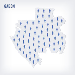 Vector people map of Gabon . The concept of population.