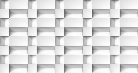 Volume realistic texture, cubes steps, white 3d geometric pattern, design vector light background