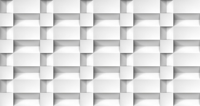 Volume realistic texture, cubes steps, white 3d geometric pattern, design vector light background