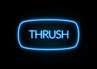 Thrush  - colorful Neon Sign on brickwall