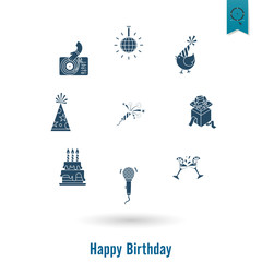 Happy Birthday Icons Set