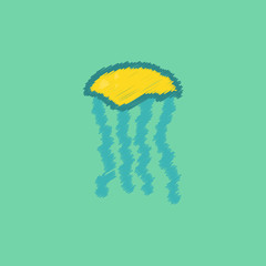 Jellyfish vector in Hatching style