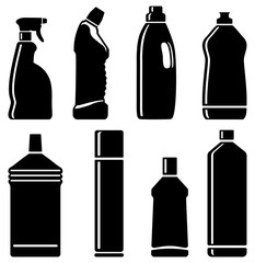 Bottles of cleaning products