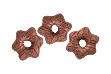 Shaped Chocolate Cookie on White