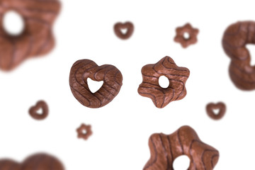 Shaped Chocolate Cookie on White